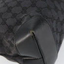GUCCI GG Canvas Tote Bag Black Silver 019 0426 Auth 145970-17