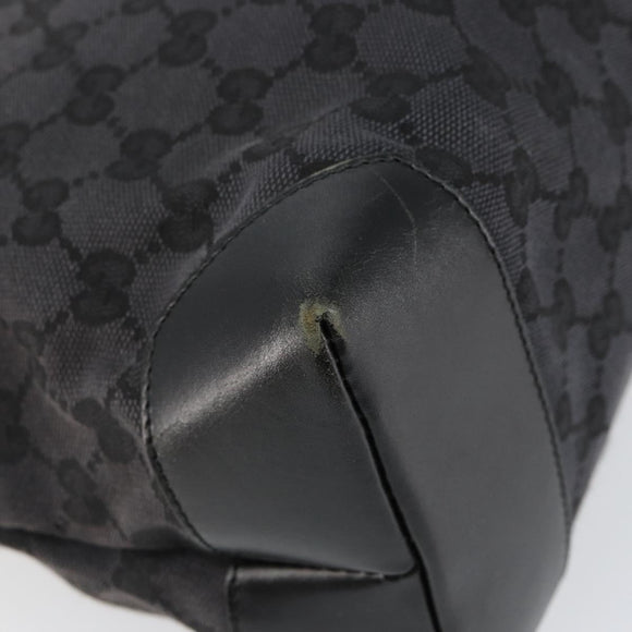 GUCCI GG Canvas Tote Bag Black Silver 019 0426 Auth 145970