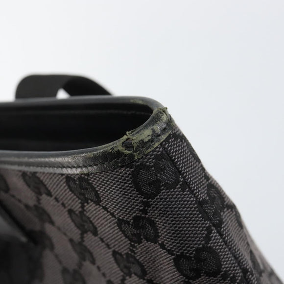 GUCCI GG Canvas Tote Bag Black Silver 019 0426 Auth 145970