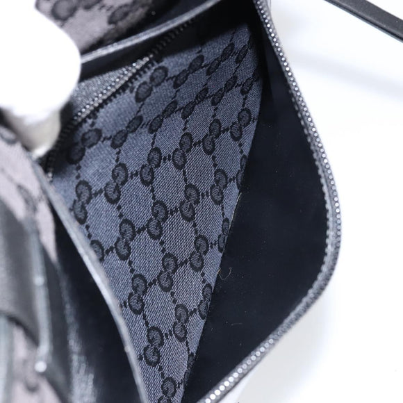 GUCCI GG Canvas Tote Bag Black Silver 019 0426 Auth 145970