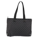 GUCCI GG Canvas Tote Bag Black Silver 019 0426 Auth 145970-2