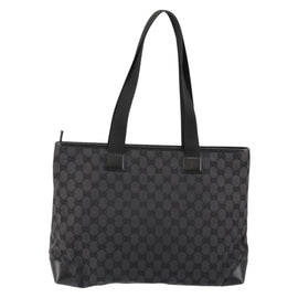 GUCCI GG Canvas Tote Bag Black Silver 019 0426 Auth 145970 - 0