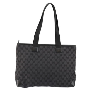 GUCCI GG Canvas Tote Bag Black Silver 019 0426 Auth 145970 - 0