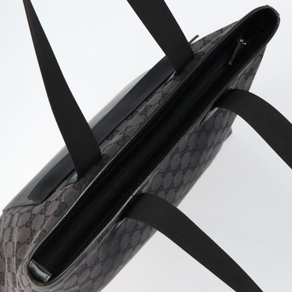 GUCCI GG Canvas Tote Bag Black Silver 019 0426 Auth 145970