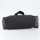 GUCCI GG Canvas Tote Bag Black Silver 019 0426 Auth 145970-5