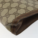 GUCCI GG Supreme Web Sherry Line Clutch Bag PVC Beige Gold 89 01 032 Auth 145971-10