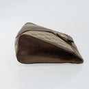 GUCCI GG Supreme Web Sherry Line Clutch Bag PVC Beige Gold 89 01 032 Auth 145971-4