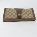 GUCCI GG Supreme Web Sherry Line Clutch Bag PVC Beige Gold 89 01 032 Auth 145971-6