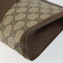 GUCCI GG Supreme Web Sherry Line Clutch Bag PVC Beige Gold 89 01 032 Auth 145971-8