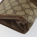 GUCCI GG Supreme Web Sherry Line Clutch Bag PVC Beige Gold 89 01 032 Auth 145971-9