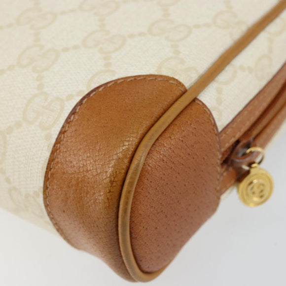 GUCCI GG Canvas Clutch Bag White Gold Auth 145972