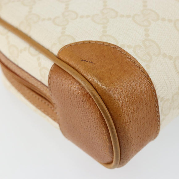 GUCCI GG Canvas Clutch Bag White Gold Auth 145972