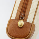 GUCCI GG Canvas Clutch Bag White Gold Auth 145972-9