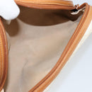 GUCCI GG Canvas Clutch Bag White Gold Auth 145972-11