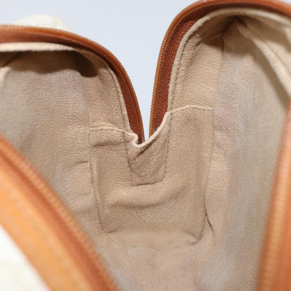 GUCCI GG Canvas Clutch Bag White Gold Auth 145972