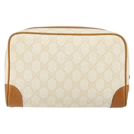 GUCCI GG Canvas Clutch Bag White Gold Auth 145972 - 0