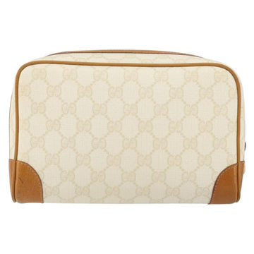 GUCCI GG Canvas Clutch Bag White Gold Auth 145972 - 0