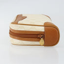 GUCCI GG Canvas Clutch Bag White Gold Auth 145972-4