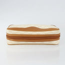 GUCCI GG Canvas Clutch Bag White Gold Auth 145972-5