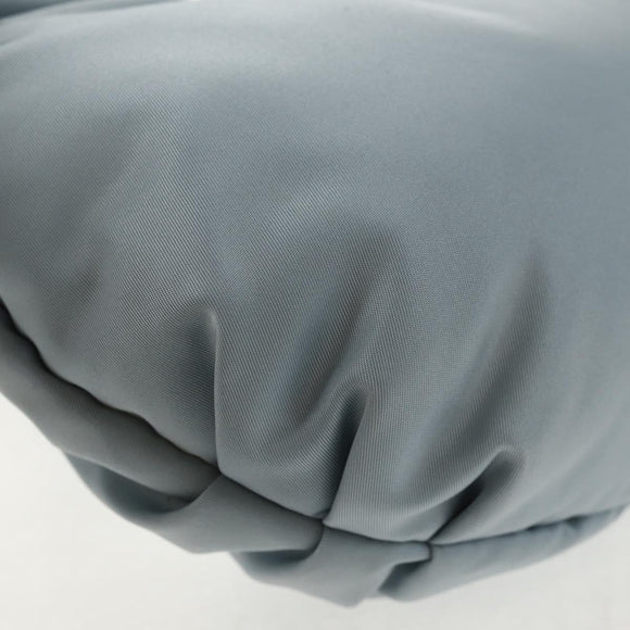 PRADA Chain Shoulder Bag Nylon Light Blue Silver Auth 145974M