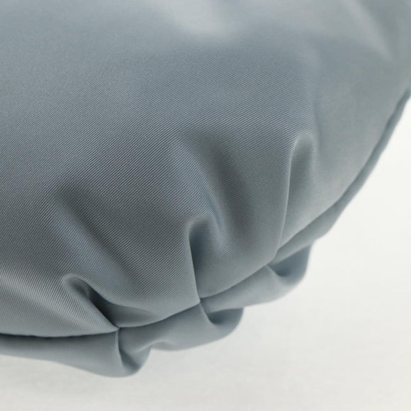 PRADA Chain Shoulder Bag Nylon Light Blue Silver Auth 145974M