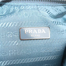 PRADA Chain Shoulder Bag Nylon Light Blue Silver Auth 145974M-23