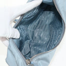 PRADA Chain Shoulder Bag Nylon Light Blue Silver Auth 145974M-11