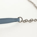 PRADA Chain Shoulder Bag Nylon Light Blue Silver Auth 145974M-9