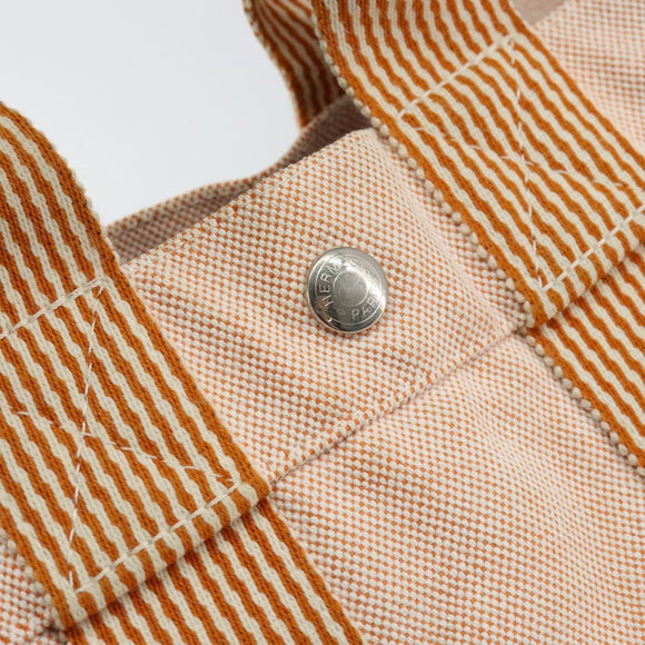 HERMES Fourre Tout PM Hand Bag Canvas Orange Auth 145975