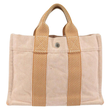 HERMES Fourre Tout PM Hand Bag Canvas Orange Auth 145975 - 0