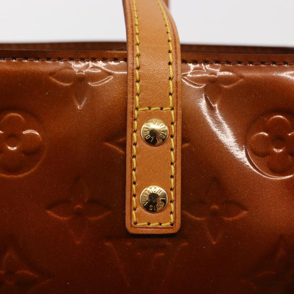 LOUIS VUITTON Monogram Vernis Reade PM Hand Bag Bronze M91146 LV Auth 145983