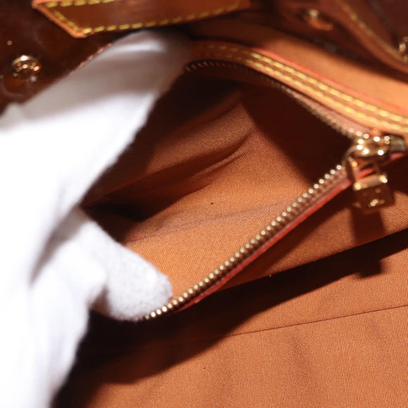 LOUIS VUITTON Monogram Vernis Reade PM Hand Bag Bronze M91146 LV Auth 145983