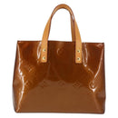 LOUIS VUITTON Monogram Vernis Reade PM Hand Bag Bronze M91146 LV Auth 145983-13