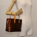 LOUIS VUITTON Monogram Vernis Reade PM Hand Bag Bronze M91146 LV Auth 145983-21