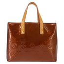 LOUIS VUITTON Monogram Vernis Reade PM Hand Bag Bronze M91146 LV Auth 145983-2