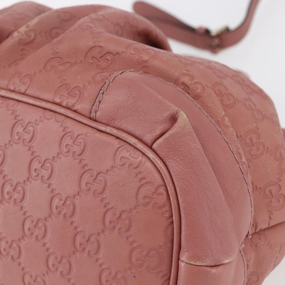 GUCCI GG Canvas Guccissima Hand Bag Leather 2way Pink Gold 247902 Auth 145986