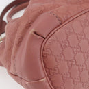GUCCI GG Canvas Guccissima Hand Bag Leather 2way Pink Gold 247902 Auth 145986-13