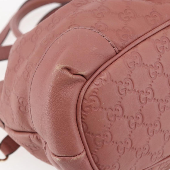 GUCCI GG Canvas Guccissima Hand Bag Leather 2way Pink Gold 247902 Auth 145986