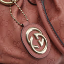 GUCCI GG Canvas Guccissima Hand Bag Leather 2way Pink Gold 247902 Auth 145986-16