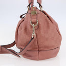 GUCCI GG Canvas Guccissima Hand Bag Leather 2way Pink Gold 247902 Auth 145986-5