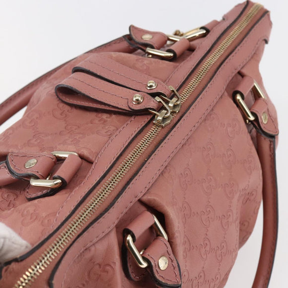 GUCCI GG Canvas Guccissima Hand Bag Leather 2way Pink Gold 247902 Auth 145986