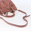 GUCCI GG Canvas Guccissima Hand Bag Leather 2way Pink Gold 247902 Auth 145986-9