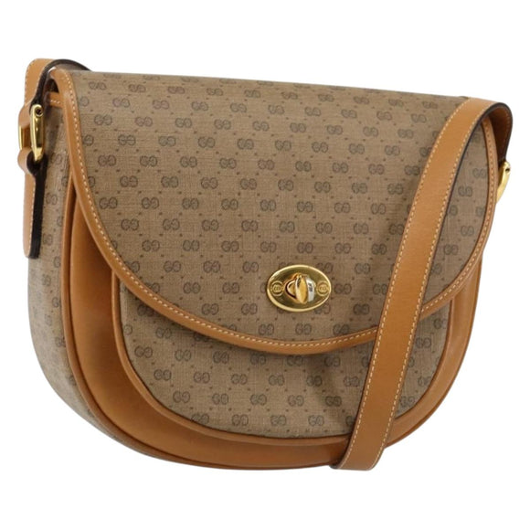 GUCCI Micro GG Supreme Shoulder Bag PVC Beige Gold 001 084 0259 Auth 145987