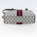 GUCCI GG Supreme Sherry Line Shoulder Bag PVC 2way Navy Gold 010 378 Auth 145988-11