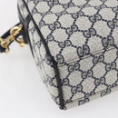 GUCCI GG Supreme Sherry Line Shoulder Bag PVC 2way Navy Gold 010 378 Auth 145988-13