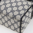 GUCCI GG Supreme Sherry Line Shoulder Bag PVC 2way Navy Gold 010 378 Auth 145988-14