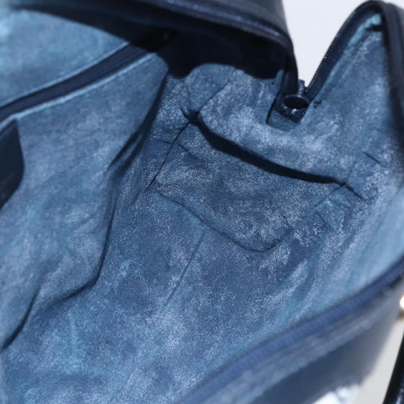 GUCCI GG Supreme Sherry Line Shoulder Bag PVC 2way Navy Gold 010 378 Auth 145988