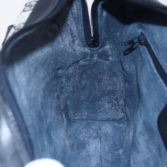 GUCCI GG Supreme Sherry Line Shoulder Bag PVC 2way Navy Gold 010 378 Auth 145988