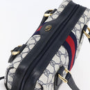 GUCCI GG Supreme Sherry Line Shoulder Bag PVC 2way Navy Gold 010 378 Auth 145988-6