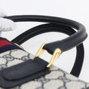 GUCCI GG Supreme Sherry Line Shoulder Bag PVC 2way Navy Gold 010 378 Auth 145988-8